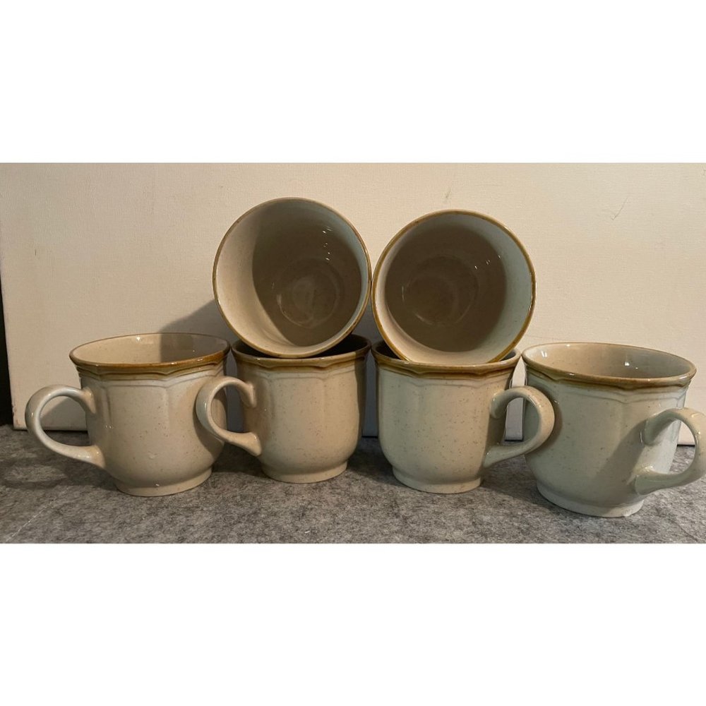 Set of 8 Vintage Crown Manor Tan Coffee Cups  Made in Japan #1007